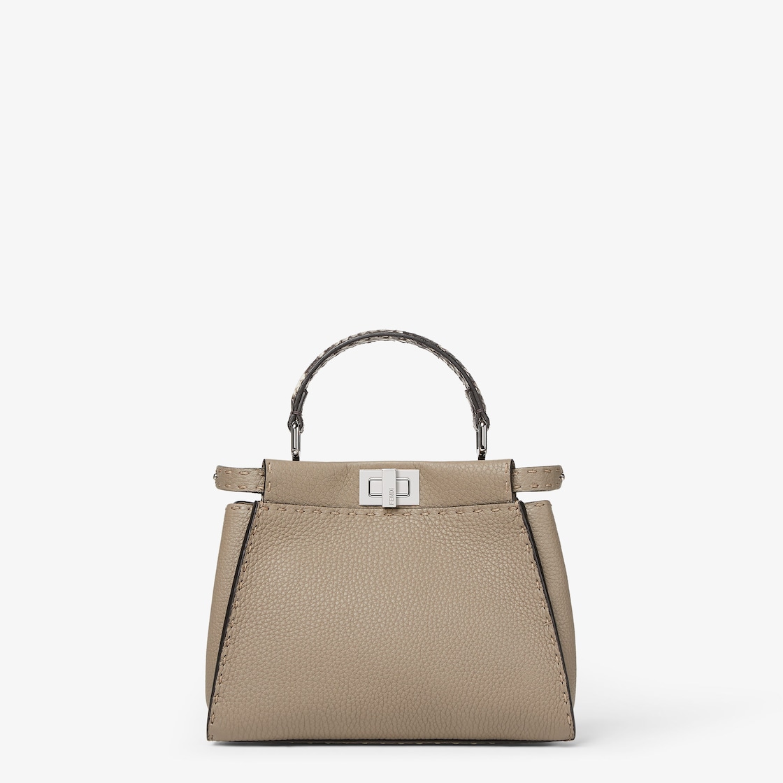 FENDI Peekaboo Mini Dove gray Selleria bag with 1048 hand-sewn topstitches - Image 1